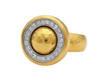 GURHAN, GURHAN Amulet Gold Stone Cocktail Ring, Domed Center, Diamond Pave