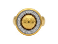 GURHAN, GURHAN Amulet Gold Stone Cocktail Ring, Domed Center, Diamond Pave