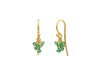 GURHAN, GURHAN Boucle Gold Short Drop Earrings, Small Stone Cluster on Wire Hook, Emerald