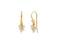 GURHAN, GURHAN Boucle Gold Short Drop Earrings, Small Stone Cluster on Wire Hook, Pearl