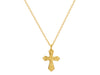 GURHAN, GURHAN Cross Gold Pendant Necklace, 16x10.5mm, Hammered, No Stone