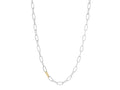GURHAN, GURHAN Hoopla Sterling Silver Link Short Necklace, 7.5mm Wide Oval, No Stone, Gold Accents