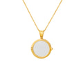 GURHAN, GURHAN Locket Gold Pendant Necklace, 20mm Round, Crystal
