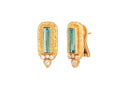 GURHAN, GURHAN Muse Gold Clip Post Stud Earrings, 12x5mm Rectangle set in Wide Frame, Tourmaline