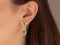 GURHAN, GURHAN Muse Gold Single Drop Earrings, 8x5mm Teardrop set in Wide Frame, Opal and Diamond