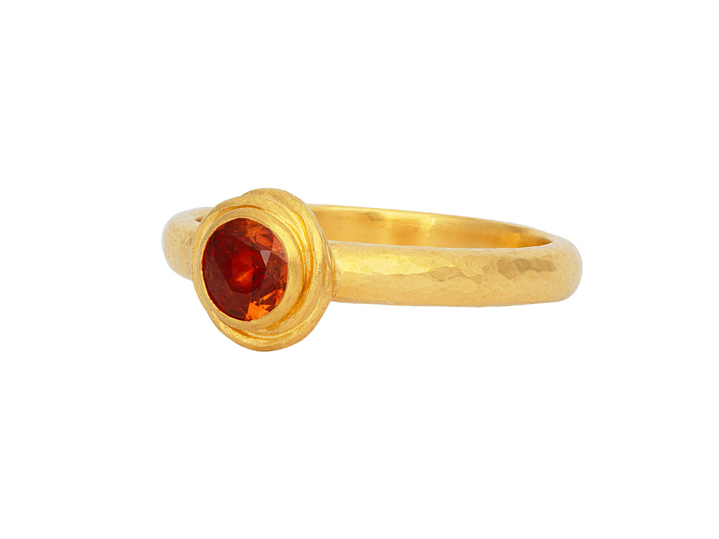 GURHAN, GURHAN Muse Gold Stone Stacking Ring, 5mm Round set in Twisted Frame, Sapphire