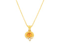 GURHAN, GURHAN Muse Gold Pendant Necklace, 8x6mm Oval set in Wide Frame, Citrine and Diamond