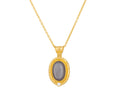 GURHAN, GURHAN Muse Gold Pendant Necklace, 19x14mm Oval set in Wide Frame, Moonstone and Diamond