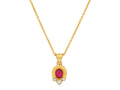 GURHAN, GURHAN Muse Gold Pendant Necklace, 7x6mm Oval set in Wide Frame, Tourmaline and Diamond