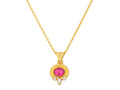 GURHAN, GURHAN Muse Gold Pendant Necklace, 8x6mm Oval set in Wide Frame, Tourmaline and Diamond