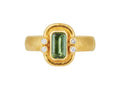 GURHAN, GURHAN Prism Gold Stone Cocktail Ring, 8x5mm Rectangle set in Wide Frame, Tourmaline and Diamond