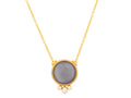 GURHAN, GURHAN Rune Gold Pendant Necklace, 20mm Round, Moonstone and Diamond
