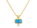 GURHAN, GURHAN Rune Gold Pendant Necklace, 11x7mm Rectangle, Opal and Diamond