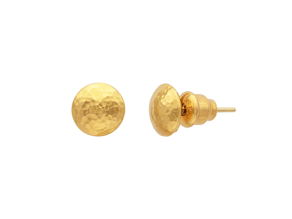 GURHAN, GURHAN Spell Gold Post Stud Earrings, 8mm Lentil Shape, No Stone