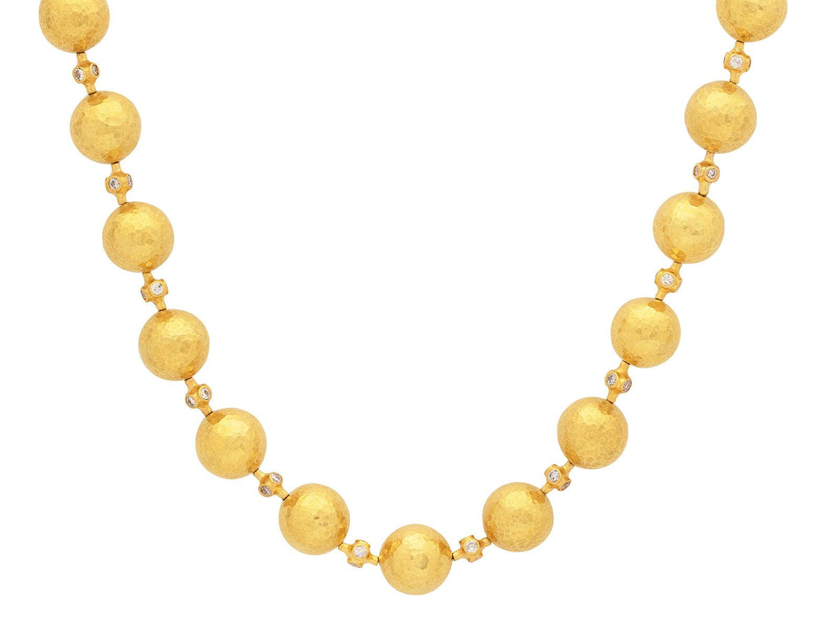 GURHAN Spell Gold Diamond Single-Strand Beaded Short Necklace, 10mm Ba