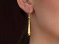 GURHAN, GURHAN Spell Gold Single Drop Earrings, 36x8mm Teardrop on Wire Hook, Diamond Accents