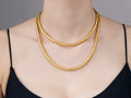 GURHAN, GURHAN Vertigo Gold Single Strand Long Necklace, 5.5mm Hammered Beads, Diamond Accents