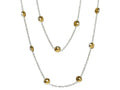 GURHAN, GURHAN Amulet Sterling Silver Station Long Necklace, 10mm Round, with No Stone & Gold Accents