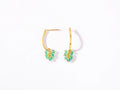 GURHAN Boucle Gold Cluster Drop Earrings, Small Half Hoop, with Emerald