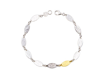 GURHAN, GURHAN Willow Sterling Silver All Around Bracelet, Tri-Tonal, with No Stone & Gold Accents