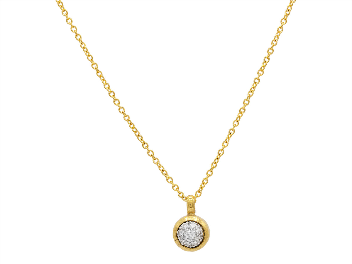 GURHAN, GURHAN Celestial Gold Pendant Necklace, 9mm Round, with Diamond Pave