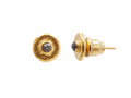 GURHAN, GURHAN Droplet Gold Round Stud Earrings, 8mm Wide, Post, Black Diamond