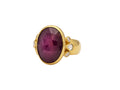 GURHAN, GURHAN Elements Gold Stone Cocktail Ring, 18x13mm Oval, with Ruby and Diamond
