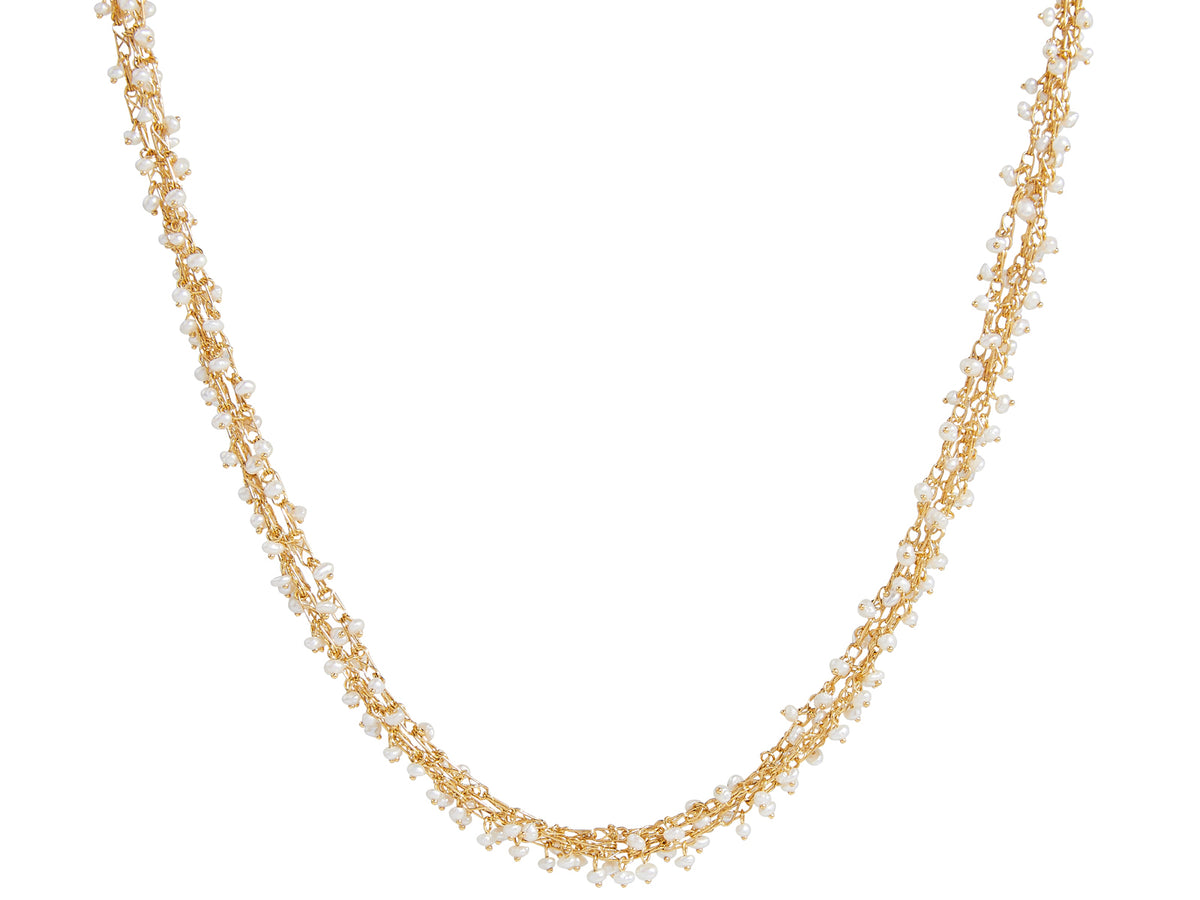GURHAN, GURHAN Boucle Gold Cluster Necklace, Heavy, with Pearl