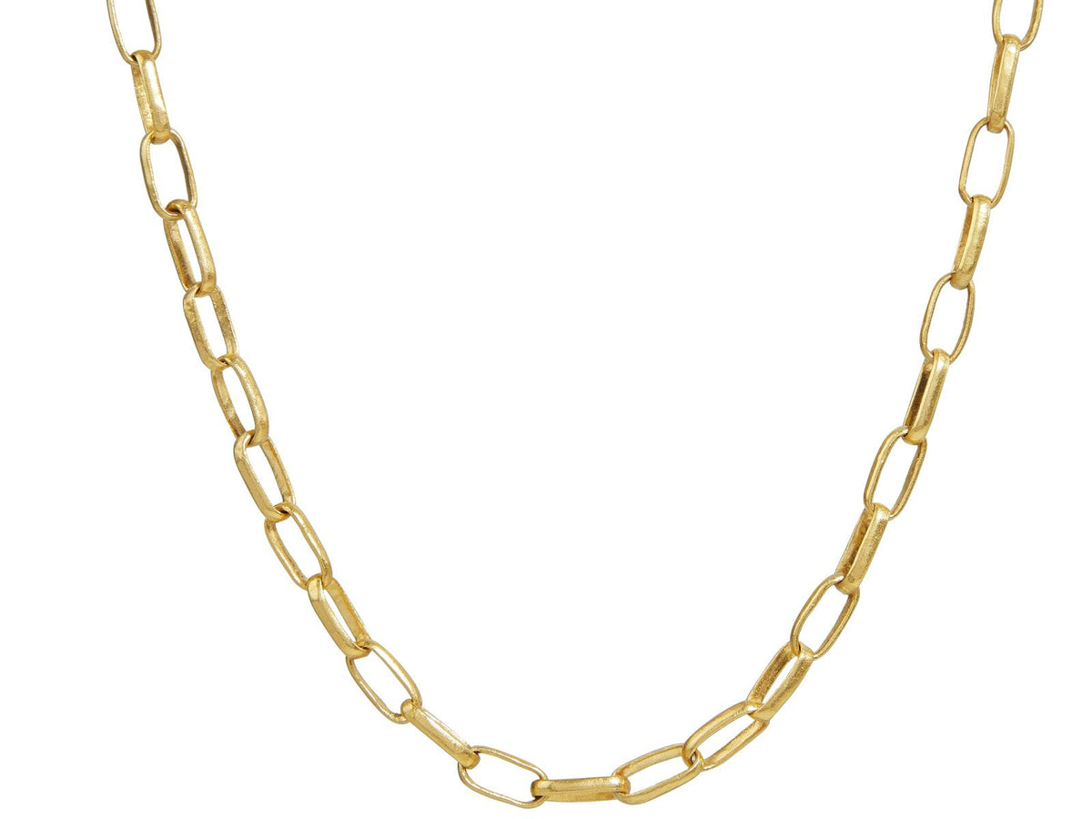 GURHAN Hoopla 24K Gold Collar Chain Necklace, 6.5mm Oval Links