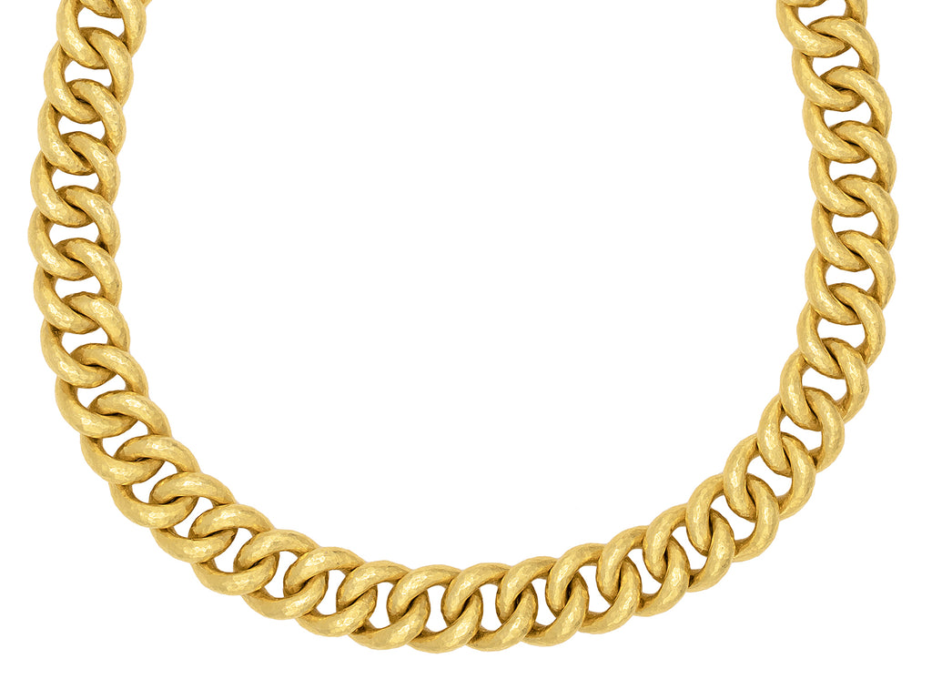 GURHAN, GURHAN Hoopla Gold Link Short Necklace, 14mm Twisted Round, Diamond on Clasp