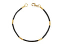 GURHAN, GURHAN Jet Set Gold Beaded Single-Strand Bracelet, Four Gold Tubes, Jet Beads