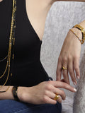 GURHAN, GURHAN Jet Set Gold Beaded Single-Strand Bracelet, Four Gold Tubes, Jet Beads