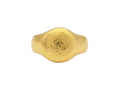 GURHAN, GURHAN Mens Gold Signet Band Ring, Large Round, No Stone