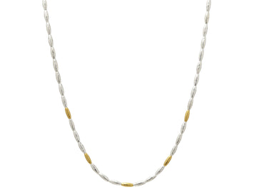 GURHAN, GURHAN Wheat Sterling Silver Single Strand Necklace, Beaded, with No Stone & Gold Accents