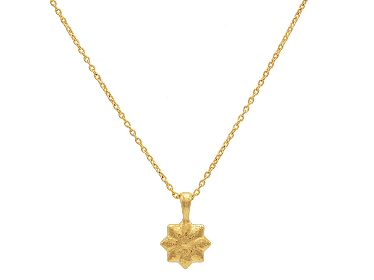 GURHAN, GURHAN Spell Gold Pendant Necklace, 9mm Starburst Shape, No Stone