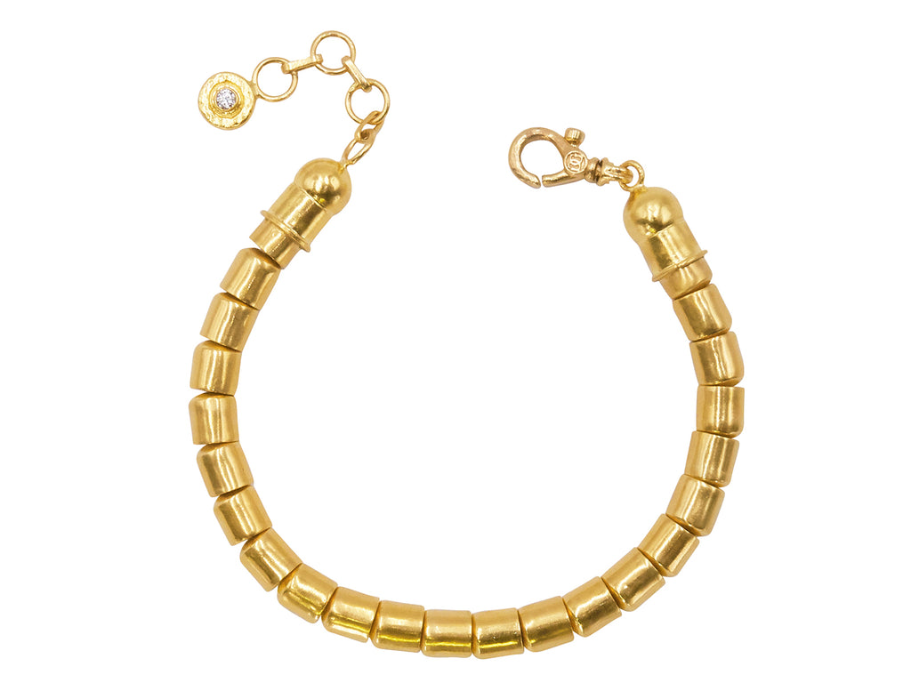 GURHAN, GURHAN Vertigo Gold Beaded Single-Strand Bracelet, 6.5mm Smooth Beads, with No Stone