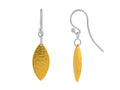 GURHAN, GURHAN Willow Sterling Silver Drop Earrings, 18mm Flakes, Wire Hook, with No Stone & Gold Accents