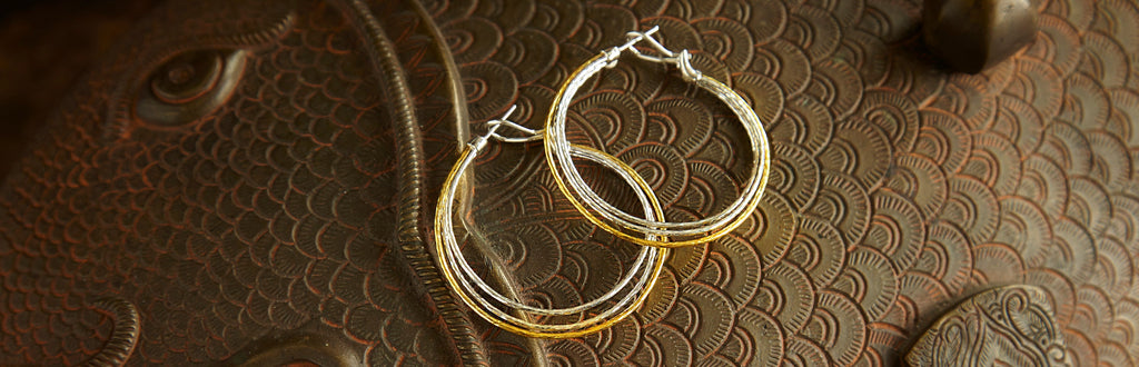 Sterling silver hoop earrings