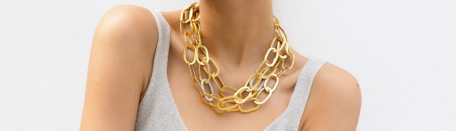 Gold and Diamond Chain Necklaces