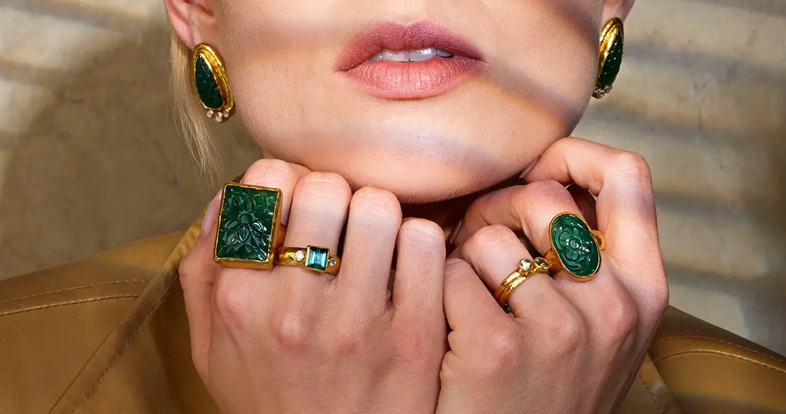 GURHAN 24K Gold: Emerald, Diamond & Gold Emerald Ring Designs