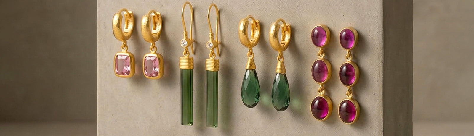 Gold Tourmaline Earrings