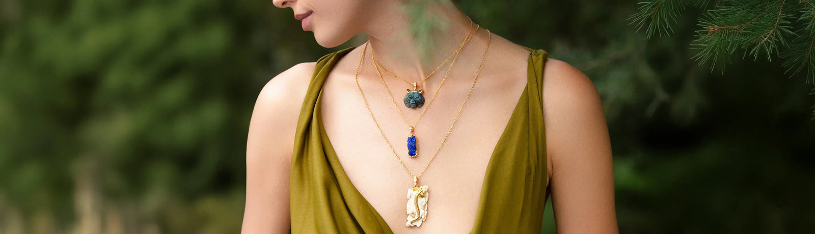 Untamed: 24K Gold Carved Gemstone Animal Jewelry