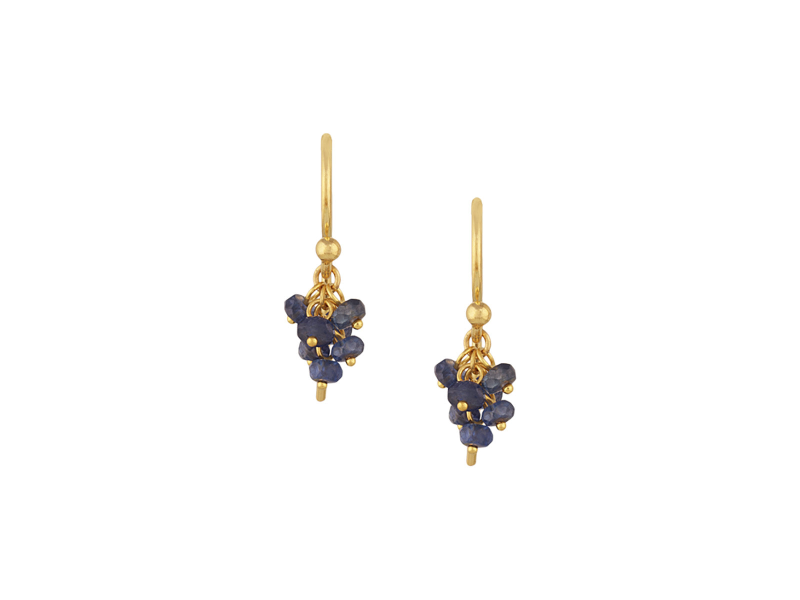 Artisan Sapphire Earrings in Pure 24k Gold