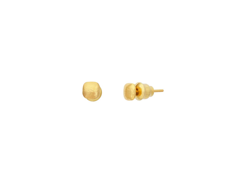 GURHAN Spell 22K Gold Post Stud Earrings, 6mm Rounded Square