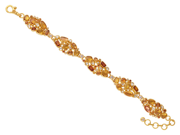 GURHAN Pointelle One-of-a-Kind 24K Gold Multi-Stone Statement Bracelet