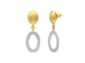 GURHAN, GURHAN Amorphous Gold Single Drop Earrings, Pave Oval, Diamond