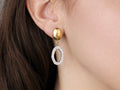 GURHAN, GURHAN Amorphous Gold Single Drop Earrings, Pave Oval, Diamond