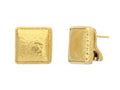 GURHAN, GURHAN Amulet Gold Clip Post Stud Earrings, 15mm Square, No Stone