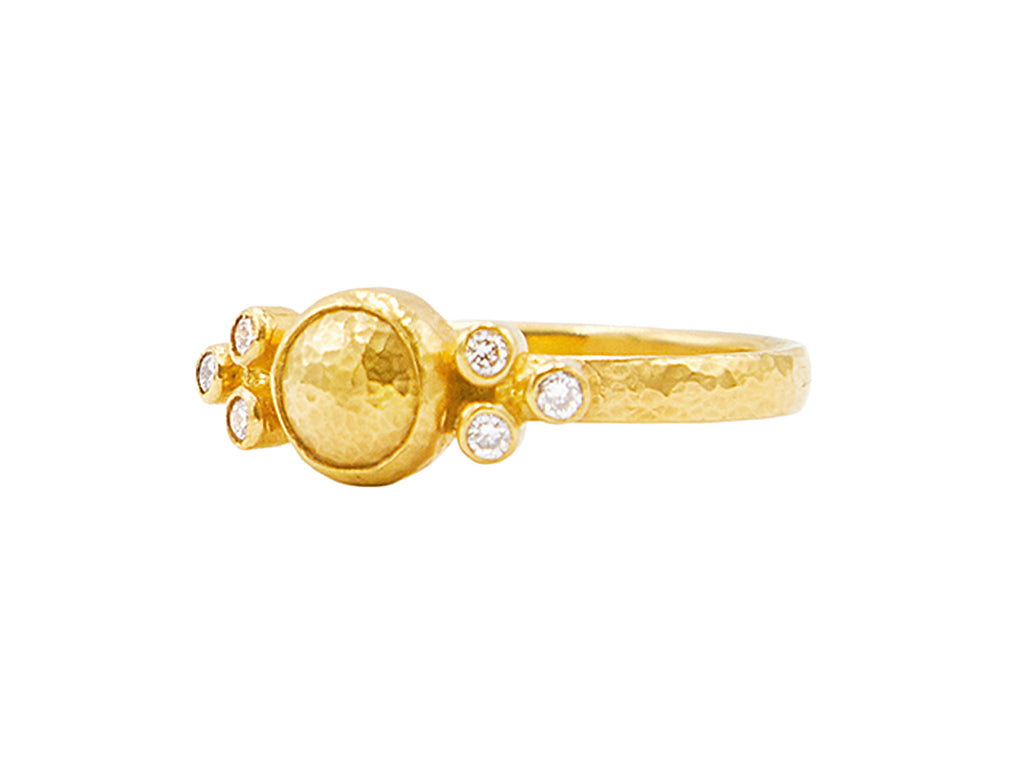 GURHAN, GURHAN Amulet Gold Diamond Cocktail Ring, Small Single Round