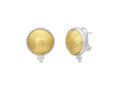 GURHAN, GURHAN Amulet Sterling Silver Clip Post Stud Earrings, 16mm Round, No Stone, Gold Accents